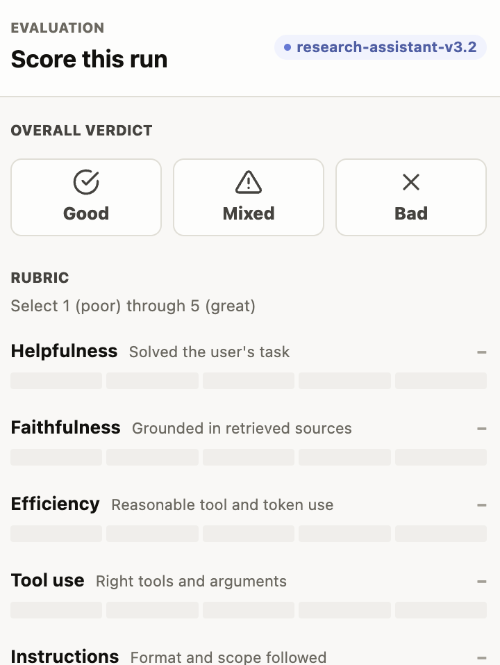 Screenshot of Scoring panel