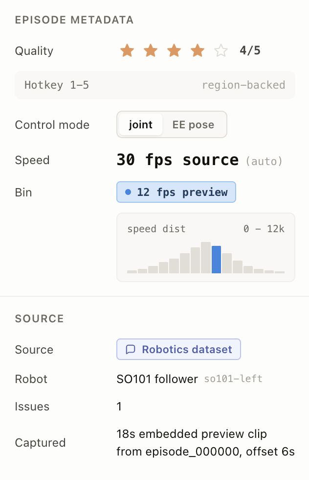 Screenshot of Metadata panel